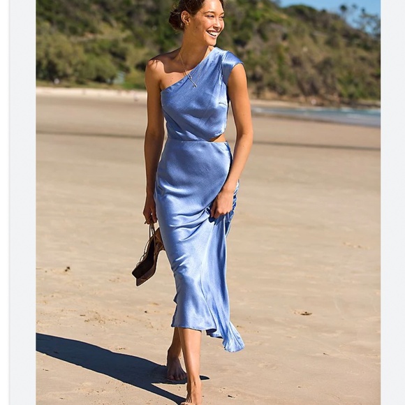 Bec & Bridge Dresses & Skirts - NWT Bec and Bridge DELPHINE ASYM MIDI DRESS - CORNFLOWER